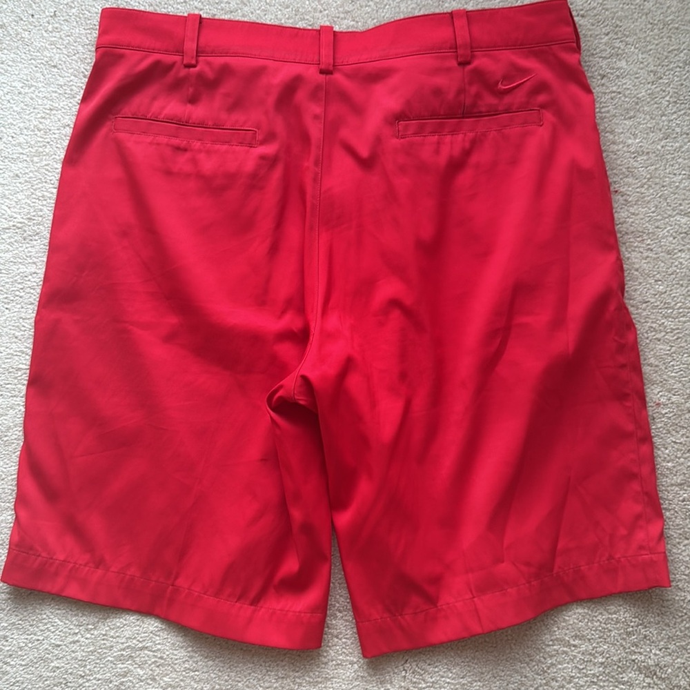 Nike Golf Red Men's Flat Front Shorts - Picture 2 of 3